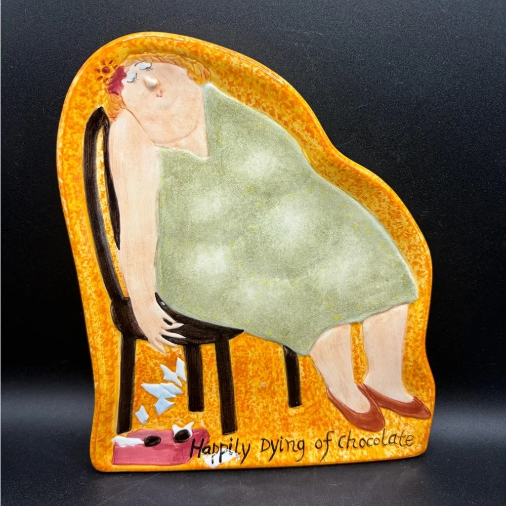 Erika Oller House of Prill Plate Happily Dying of Chocolate, Serving Dish Plate